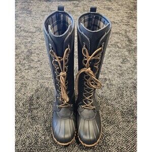 Henry Ferrera Tall Lace-Up Rain Work Casual Business Boots Size 10 Womens